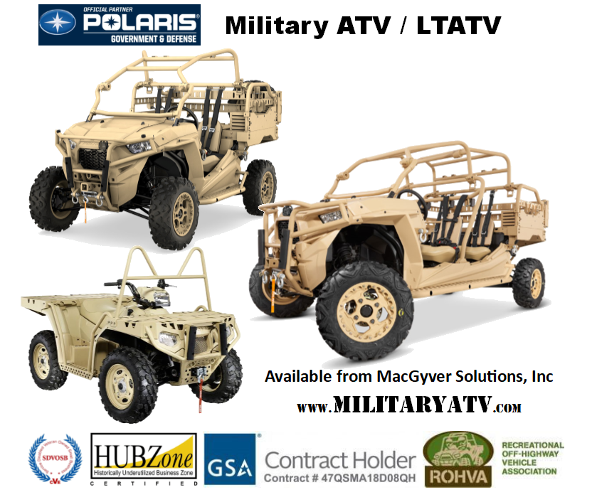 Government Tactical ATVs from Polaris MV850 MRZR-D2 and MRZR-D4